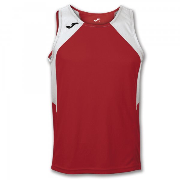 T-SHIRT RECORD RED-WHITE SLEEVELESS