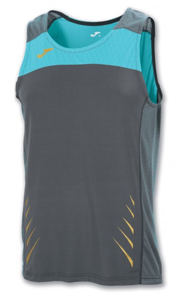 T-SHIRT ELITE IV GREY-TURQUOISE SLEEVELESS
