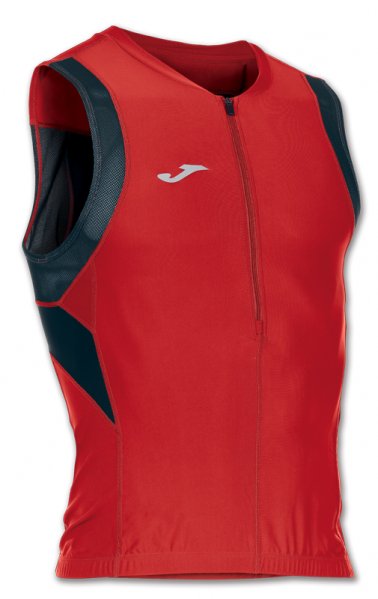 T-SHIRT DUATHLON RED-BLACK SLEEVELESS