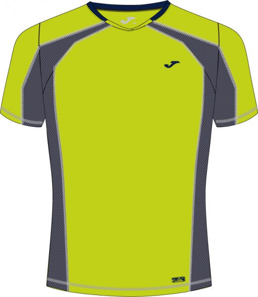 LIME-DARK GREY RUNNING T-SHIRT MAN