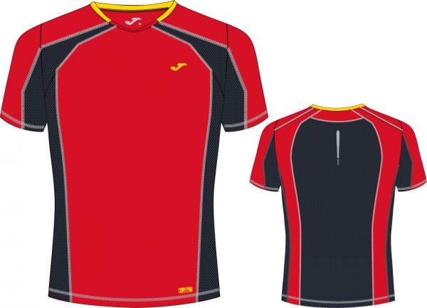 RED-DARK GREY RUNNING T-SHIRT MAN