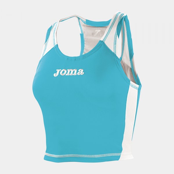 T-SHIRT SLEEVELESS RECORD WOMAN TURQ FLUOR