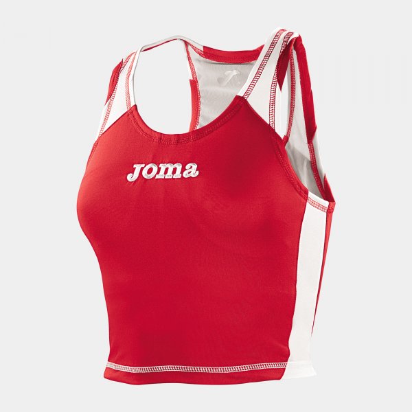 T-SHIRT SLEEVELESS RECORD WOMAN RED