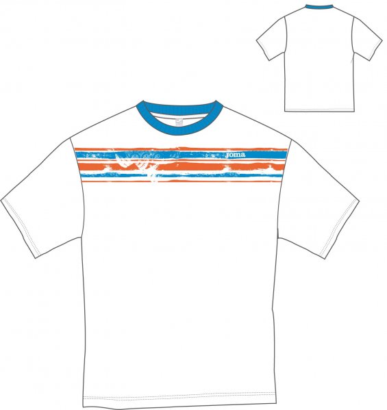 T-SHIRT WHITE-ORANGE S/S