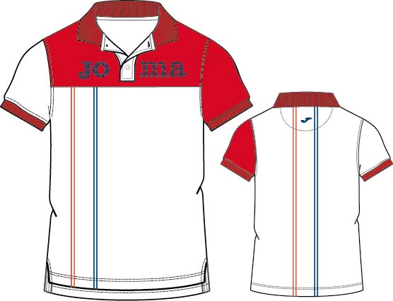 POLO WHITE-RED S/S