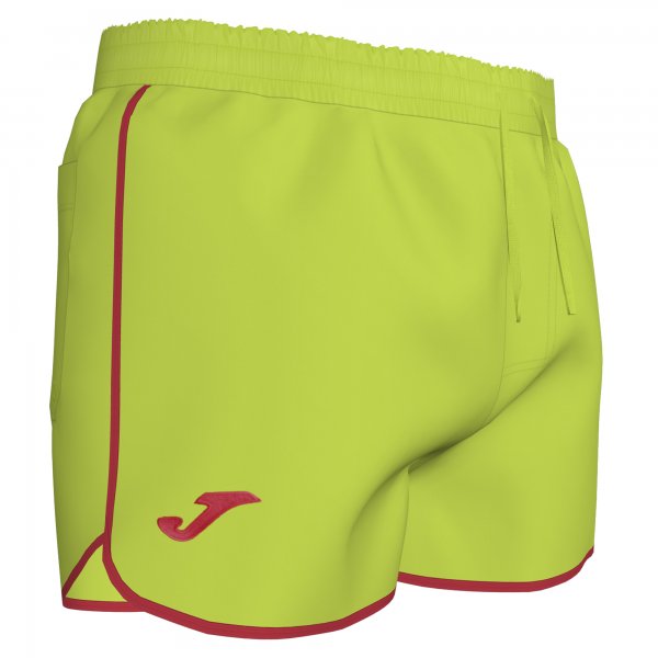 SWIMSUIT SHORT LIME-RED