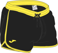 SWIMSUIT SHORT BLACK-YELLOW