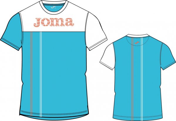 T-SHIRT TURQUOISE-WHITE S/S