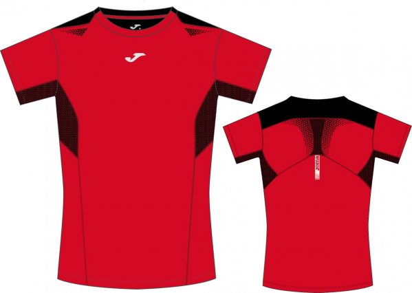 T-SHIRT RUNNING RED-BLACK S/S