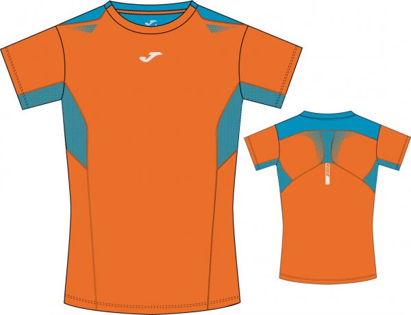 T-SHIRT RUNNING ORANGE-ROYAL S/S