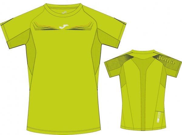 T-SHIRT RUNNING LIME-BLACK S/S