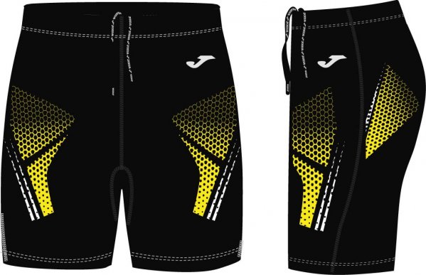 SHORT TIGHTS RUNNING BLACK-YELLOW