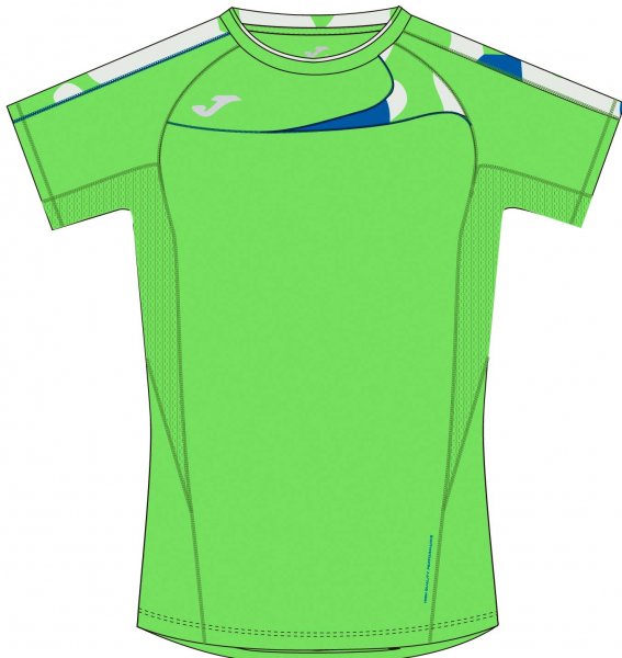 T-SHIRT RUNNING GREEN FLUOR S/S