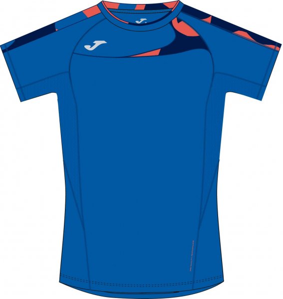 T-SHIRT RUNNING ROYAL-ORANGE FLUOR S/S