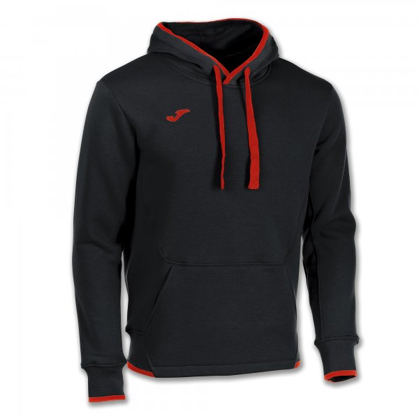 SWEATHSHIRT HOOD BLACK-ORANGE
