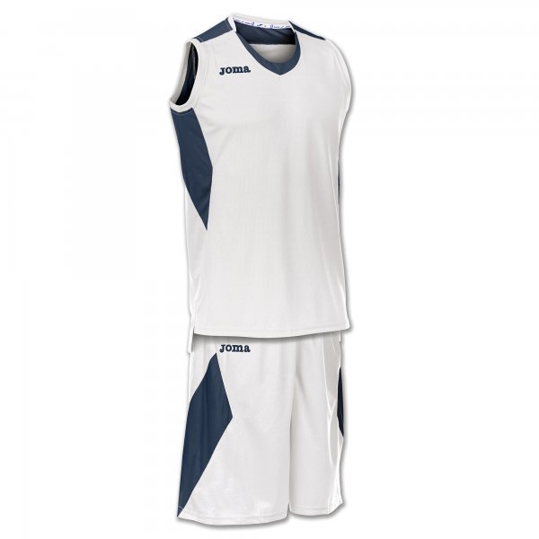 SET SPACE WHITE-NAVY SLEEVELESS