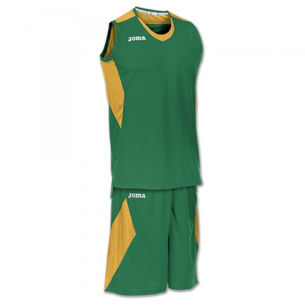 T-SHIRT BASKET GREEN-GOLD SLEEVELESS