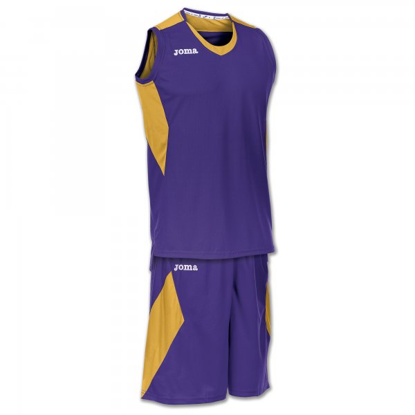 T-SHIRT BASKET PURPLE-GOLD SLEEVELESS