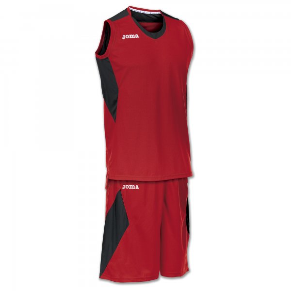 SET SPACE RED-BLACK SLEEVELESS