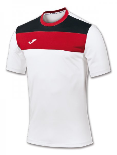 T-SHIRT CREW WHITE-RED S/S