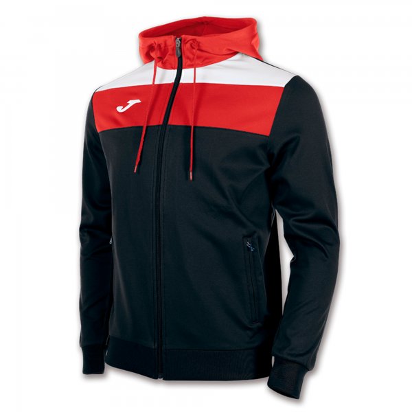 JACKET CREW HOODED BLACK-RED