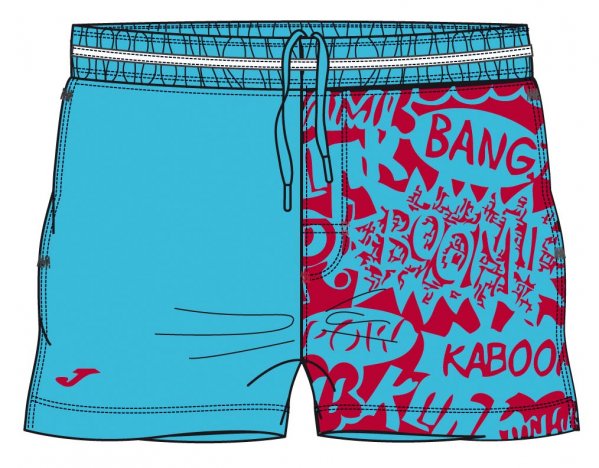 SWIMSUIT TURQUOISE-RED