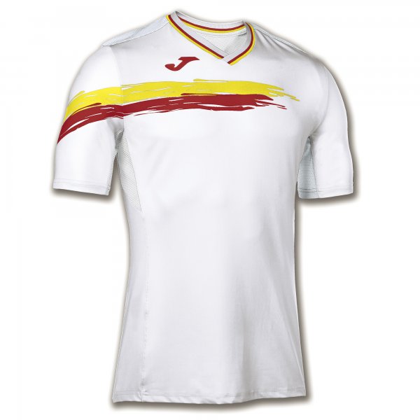 PICASHO T-SHIRT TENNIS WHITE-RED-YELLOW S/S