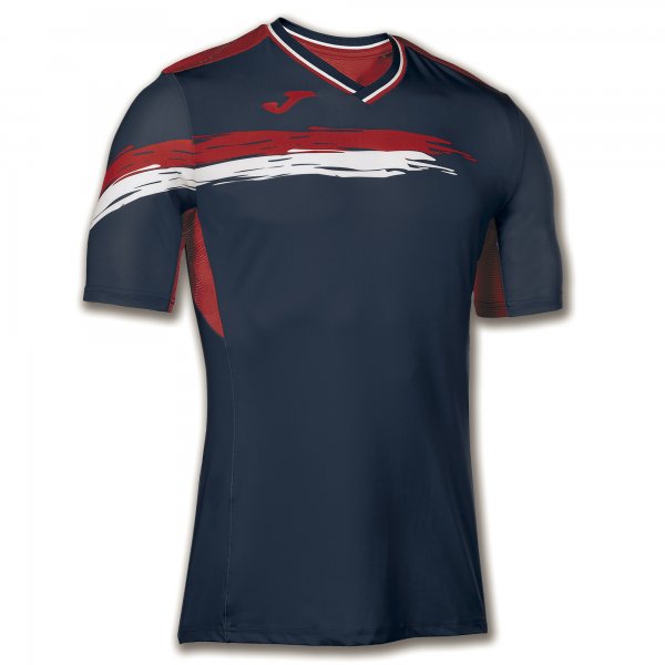 PICASHO T-SHIRT TENNIS NAVY-RED S/S