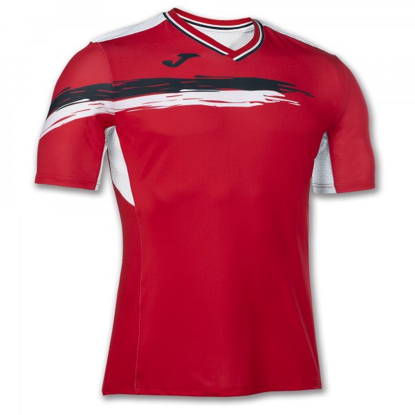 PICASHO T-SHIRT TENNIS RED-BLACK S/S