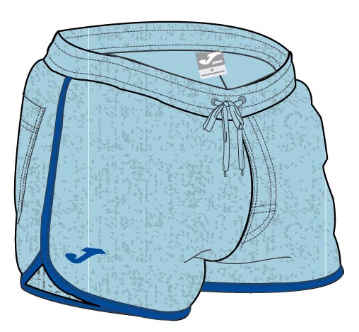 SWIMSUIT SHORT JEANS SKYBLUE-BROWN