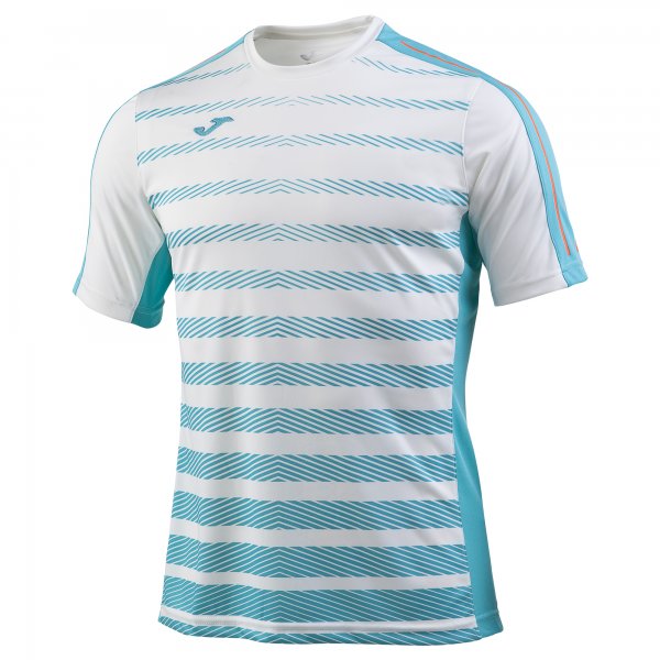 T-SHIRT TENNIS WHITE-TURQUOISE S/S