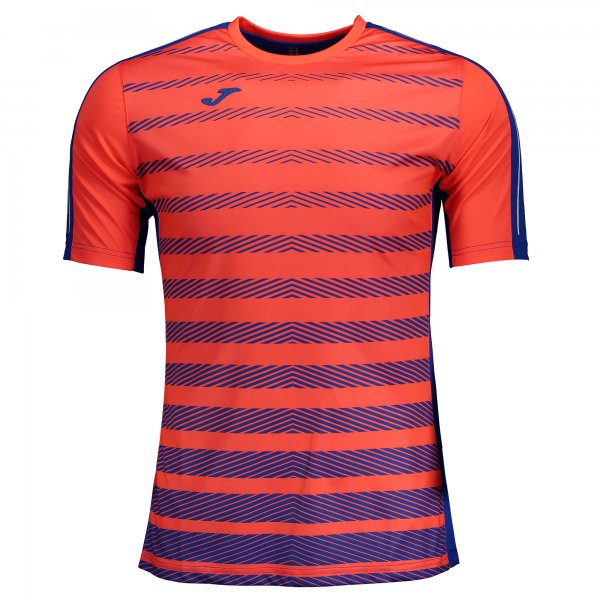 T-SHIRT TENNIS ROYAL-ORANGE S/S