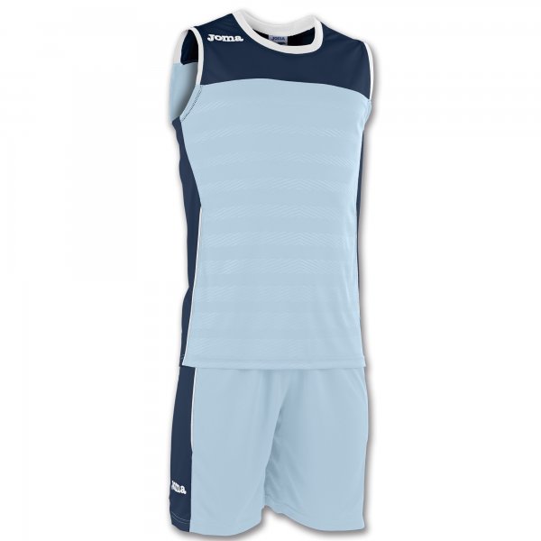 SET SPACE II SKYBLUE-NAVY SLEEVELESS