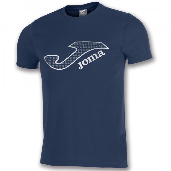 S/S T-SHIRT COMBI COTTON LOGO NAVY BLUE