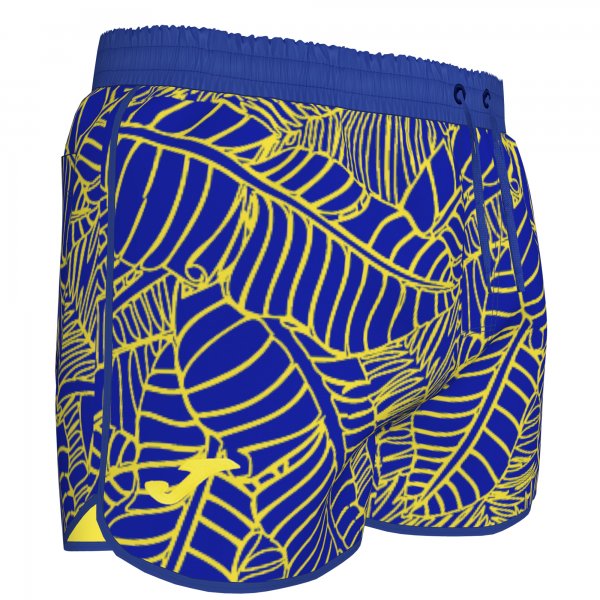 SWIMSUIT SHORT ROYAL-YELLOW LEAVES