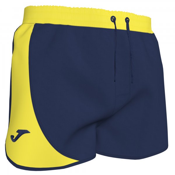 SWIMSUIT SHORT NAVY-YELLOW