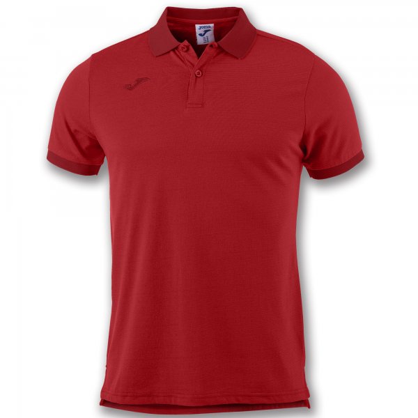 S/S POLO SHIRT COMBI VENICE WITH STRIPES RED