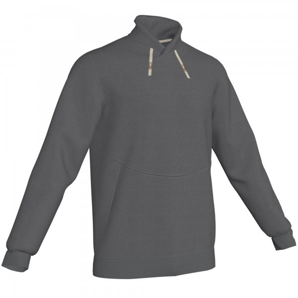 SWEATSHIRT HOODIE COTTON DARK MELANGE