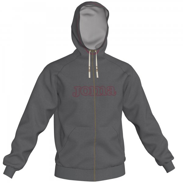 SWEATSHIRT ZIPPER HOODIE COTTON LIGHT MELANGE