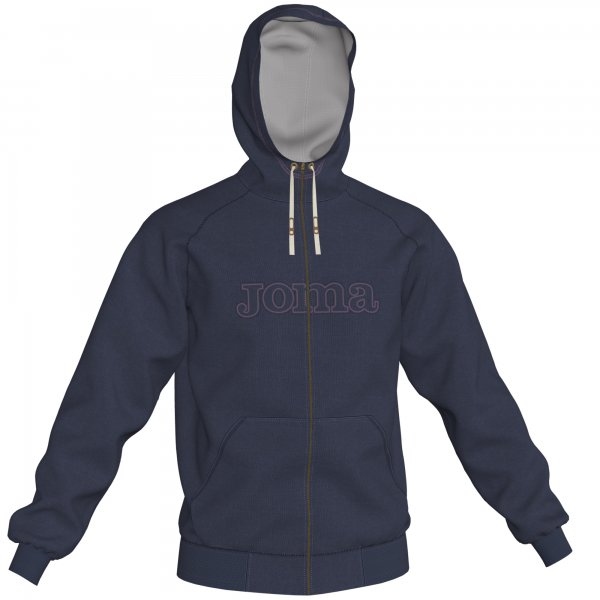 SWEATSHIRT ZIPPER HOODIE COTTON NAVY