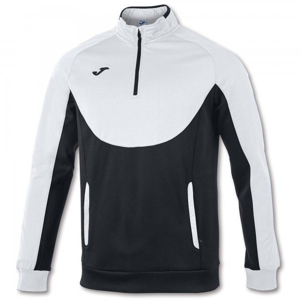 SWEATSHIRT ESSENTIAL 1/2 ZIPPER WHITE-BLACK