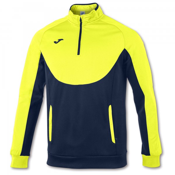 SWEATSHIRT WITH 1/2 ZIP ESSENTIAL YELLOW-NAVY BLUE
