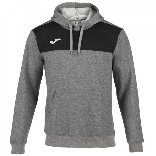 HOODIE SWEATSHIRT WINNER COTTON MELANGE-BLACK