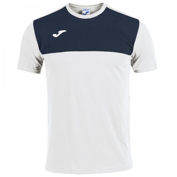 T-SHIRT WINNER COTTON WHITE-NAVY S/S