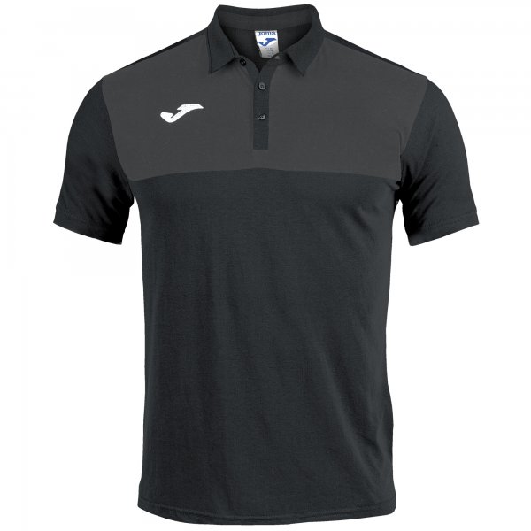 POLO SHIRT WINNER COTTON BLACK-ANTHRACITE S/S