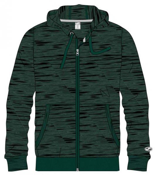 HOODED JACKET GREEN MELANGE