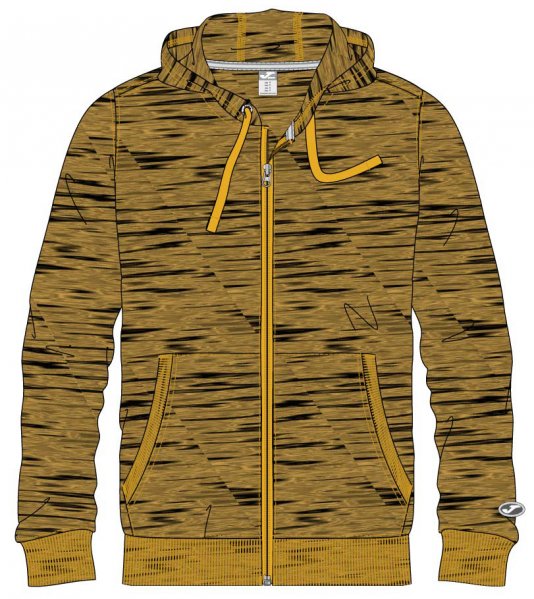HOODED JACKET OCHER MELANGE