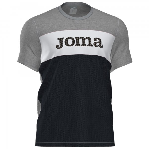 XIVARES T-SHIRT LIGHT MELANGE-BLACK-WHITE S/S