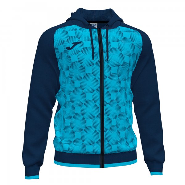 SUPERNOVA III ZIP-UP HOODIE NAVY FLUOR TURQUOISE