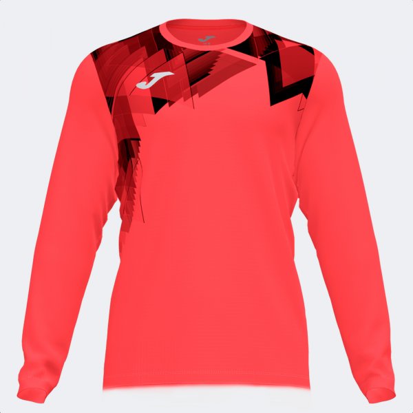 ZAMORA VI LONG SLEEVE T-SHIRT FLUOR CORAL BLACK